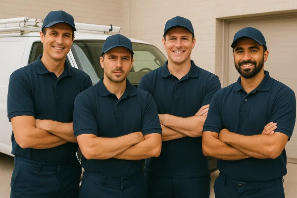 4 plumbing technician posing for the camera from Quality Plumber Leander in Leander, TX - Slab Leak Detection Services